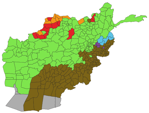 languages map of Afghanistan